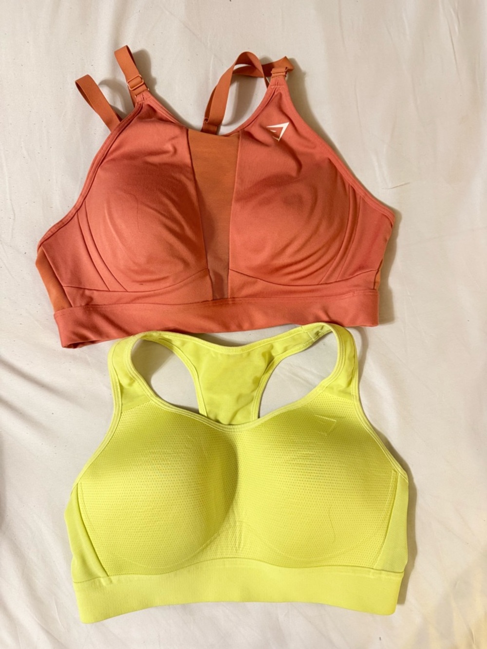 Gymshark Tank Tops in Coral and Lemon